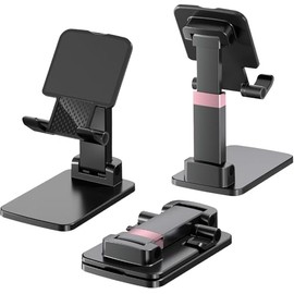 Soporte de teléfono ajustable para escritorio | Soporte plegable, base estable, diseño antideslizante, compatible con iPhone, teléfonos Android y tabl