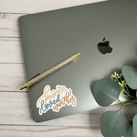 Known loved worthy sticker by swaygirls | Mental health sticker quotes | Faith stickers & decals for your laptop, water bottle, notebook, Bible etc