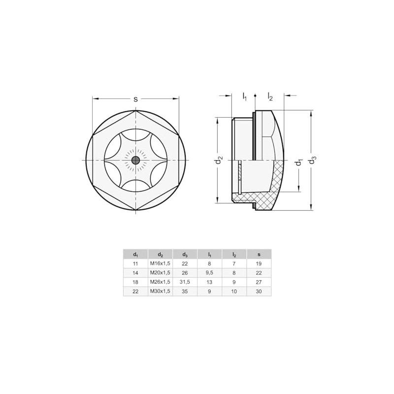 Ganter Normelemente Pack of 2 oil sight glass, GN 541-14-M20x1.5-A,