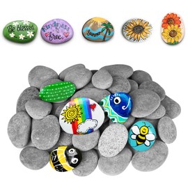 Pack of 20 Decorative Pebbles, Beach Pebbles, Gravel Decorative Stones, Natural Stone, Flat Pebbles, Drawing Painted Rocks, Stones for Painting, Stones Painting, DIY Painting, Craft Stones, Aquarium