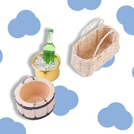 Shirene Miniature Decorative Sauna Accessory Set, 11 Pieces Mini Decorative Sauna Accessories, Mini Beach Accessories, Mini Decorative Sauna Accessory Set is Suitable for Photo Props and Decorations