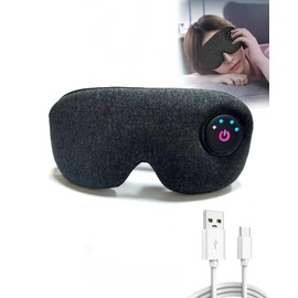 PJYU Wärmebrille Augenmaske Wärmend zur Linderung von Augenermüdung and Trockene Augen, Beheizbare Augenmaske mit Akku, 3 Temperatureinstellungen, Wiederaufladbar und Waschbar (Schwarz)