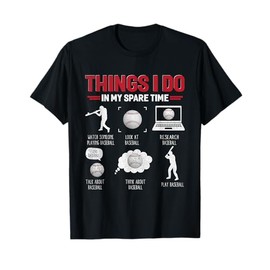 Things I Do In My Spare Time Shirt Funny Baseball Lover Kids T-Shirt