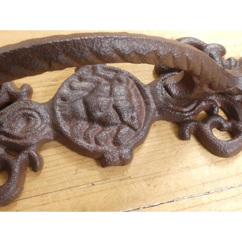 2 LARGE HANDLES RUSTIC CAST IRON BARN DOOR HANDLES SHED