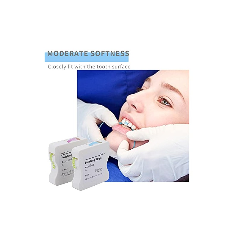 Tira de pulido dental con dientes abrasivos, lijadora de dientes
