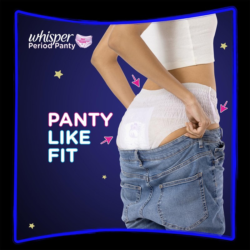 CONFETTIWOW Whisper Bindazzz Night Period Panty|6 M-L Panties|upto 0% Leaks|360