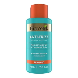 Biometik Anti-Frizz, Shampoo para Cabello con Frizz, Elimina el Frizz, Desenredo Inmediato y Máxima Hidratación, con Morrocan Argán Oíl y Proteínas de