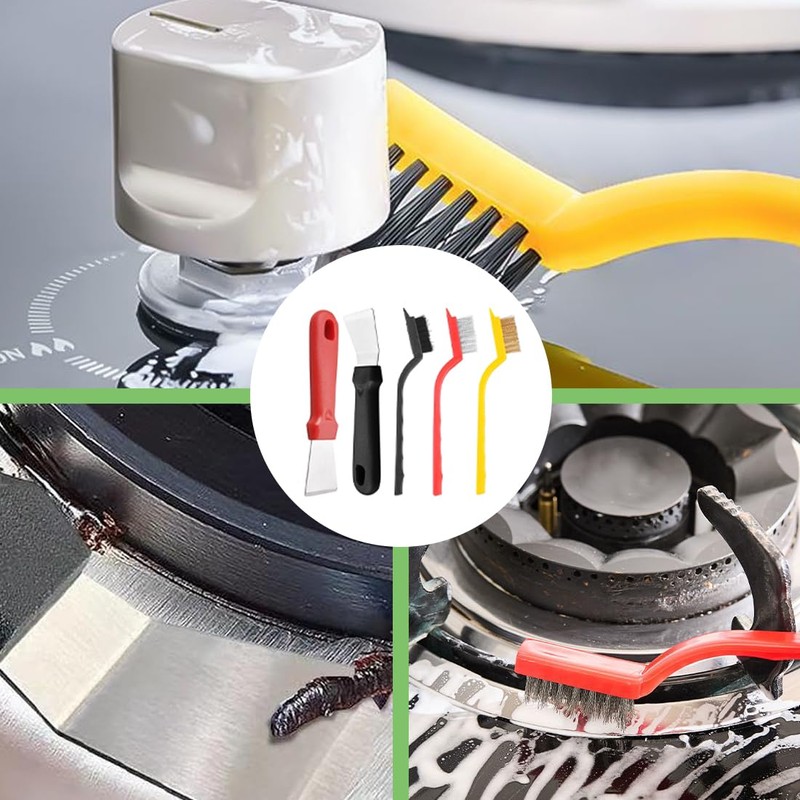 DLPRK 5 Piece Wire Brush Set, Stainless Steel Brass and