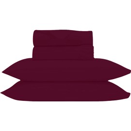 1000 Thread Count Egyptian Cotton Sheets King Size Set - 100% Cotton 4 Pc Bed Sheets - Luxury Hotel Cooling Sheets - Breathable Soft Smooth Sateen Weave - 18 Inch Deep Pocket - Burgundy King Sheets