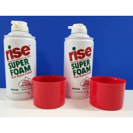 Rise 2 Pak New Old Stock RISE Shaving Cream 11 oz Original SUPER FOAM Rich Shave Cans