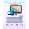 Seenda Cute Wireless Bluetooth Keyboard Dual Mode Bluetooth 2.4G round