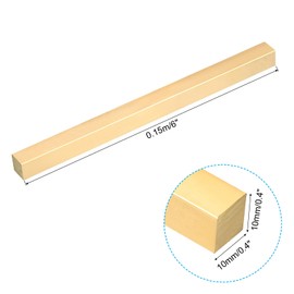 PATIKIL 2/5 x 2/5 x 6" H59 Brass Square Bar, Solid Square Mill Stock for Crafting Maintenance Electrical Architectural Decoration, Brass