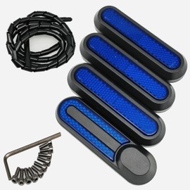 GTIWUNG Side Wheel Cover Set with Reflectors, Set of 4 Scooter Replacement Parts, Reflective Rear Wheel Covers, Scooter Side Covers with Plastic Rear Reflectors, Scooter Blue Reflectors