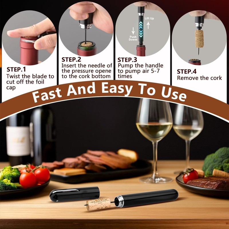 Air Pressure Wine Bottle Opener and Wine Pourer - NUCOKRS