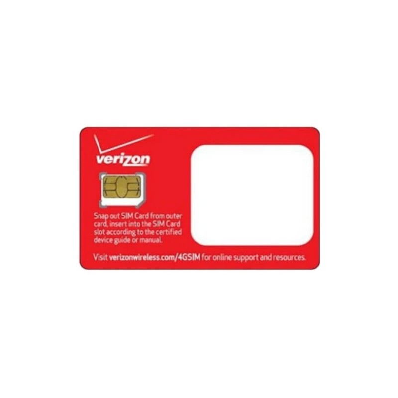 Verizon Wireless Micro 4G LTE Certified 3FF Sim Card -
