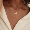Dochasi Cross Necklace Gold Chain Women's 14K Gold Plated Cross