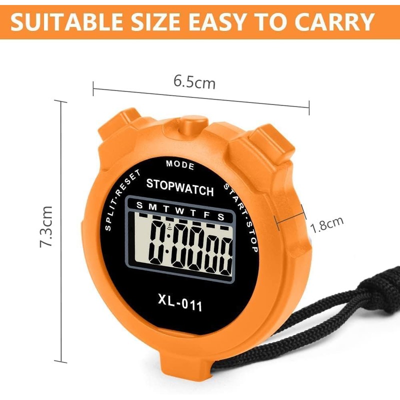 Digital Sports Stopwatch Timer, Multi-Function Large Display Stopwatch With Countdown