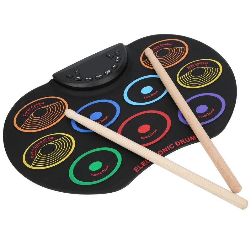 Electronic Drum Pad Portable Colored Hand Rolled Adult Beginner Percussion
