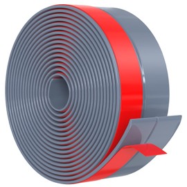 【2025 New Upgrade】 Wide Silicone Weather Stripping Door Seal with Strong Adhesive 3" x 17 ft, Draft Stopper for Garage, Shower & Sliding Doors - Gap & Under Door Protection, Gray