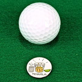 Foretra - Tequila Golf Ball Marker with Magnetic Golf Hat Clip, Golf Accessories, Funny Golf Gifts Accesories for Men, Women and Kids Golf Lovers