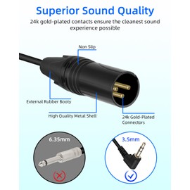RIIEYOCA 90 Degree 3.5mm to XLR Coiled Cable, Right Angle 1/8 Inch Mini Jack Stereo to XLR Male Microphone Audio Cord Adapter for MP3 Players, Phones,Laptops,Speakers（50CM/1.65FT）