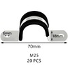 20 PCS Rubber Cushioned U Shaped Pipe Clamps,Stainless Steel Rubber