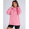 LOMON Womens Oversized Half Zip Hoodies Long Sleeve Textured Casual