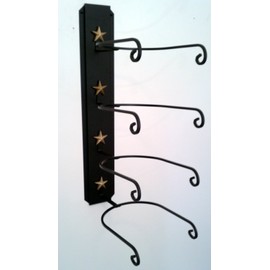Mark Christopher Collection American Made Cowboy Hat Rack Black with Gold Stars