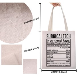 TSOTMO Surgical Tech Gift Surgeon Tote Bag Surgery Gift Surgical Technologist Gift For Surgical Nurse Doctor Medical Graduation Gift Scrub Tech Gift (Surgical Tote)