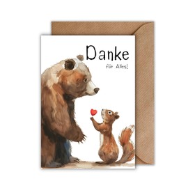 WBdesignz Thank You Card with Envelope - Thank You for Alles!" Cute Thank You Card Stylish Thank You Card for Friends Family Partner Colleagues (DIN A6)