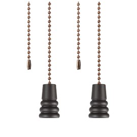 Aspen Creative Oil Rubbed Bronze 20513-32, 12" Ceiling Fan Beaded Solid Steel Decorative Pull Chain Finish, 2 Pack