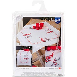 Vervaco Embroidery Kit: Tablecloth: Christmas Elves, Acrylic, NA, 80 x 80cm