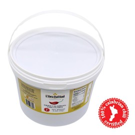 100% Certified Dry Calabrian Chili Red Pepper Flakes, 1 KG (2.2 lbs), Crushed Pepper Flakes,Origin Guaranteed, Tubs, 1 Kg, L'Oro Del Sud, Product of Italy