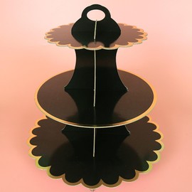 Cardboard Cupcake Stand, Cupcake Tier Stand, 3 Tier Paper Dessert Round Cupcake Holder Tower Pastry Stand for Birthday Afternoon Tea Wedding Party Anniversary Christening Fruit Dessert Display