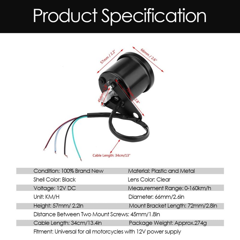 66mm Universal Digital LED Tachometer Speedometer Fuel Gauge Oil Level