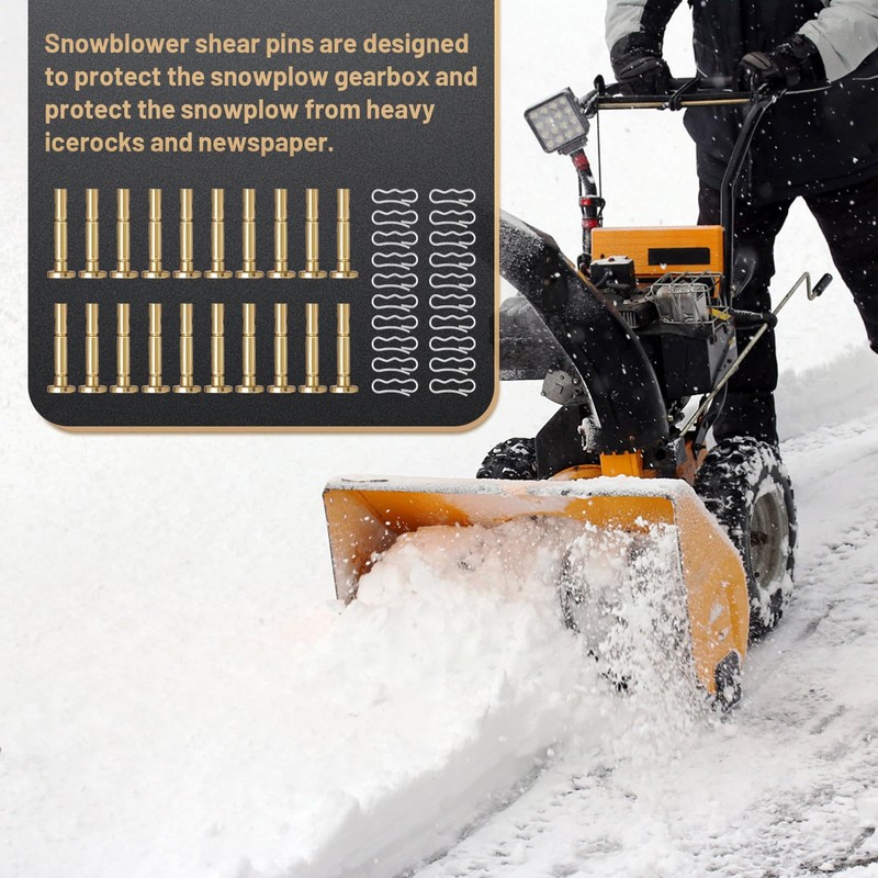 IDEASURE 20pcs Shear Pins & Cotter Pins for Snowblower -