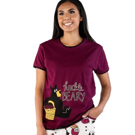 Lazy One Pajamas for Women, Cute Pajama Pants and Top Separates, Huckleberry, Bear, Animal