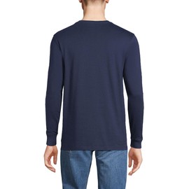 Lands' End Mens Long Sleeve Super-T Tee Radiant Navy Regular Large