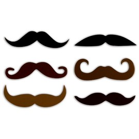 Kikkerland Mustache Magnet, Set of 6