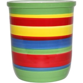 ACK Tuscany Colorful Rainbow, Hand Painted Ceramic Utensil Jar, 81739