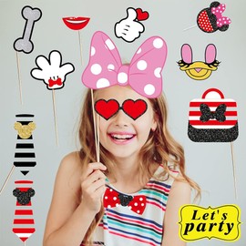 ZOOMPIL Mouse Photo Booth Props, Pack of 25 Mouse Photo Box Accessories, Party Photo Booth Props, Birthday Party Supplies Photography Background for Carnival, Wedding, Birthday, Party Accessories