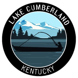 Bass Fishing Lake Cumberland Kentucky Vinyl Printed Die-Cut Decorative Auto Decal Sticker Appliques ~ Lake Life Outdoor Series