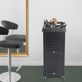 Salon Cart 7 Tiers Salon Trolley on Wheels Rolling Trolley Cart with 7 Drawers Space Saving Storage Tool Holder for Barbershop Studio, 19.7x17.7x34.7in