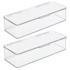mDesign Long Plastic Kitchen Pantry/Fridge Storage Organizer Box Containers with