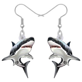 DOWAY Acrylic Cute Shark Earrings Dangle Sea Animals Jewelry Decoration Gifts for Women Girls (Jaws Shark A)
