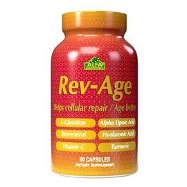 ALFA VITAMINS Rev-Age Suplemento de reparación celular para apoyo antienvejecimiento y sistema inmunológico - 60 cápsulas