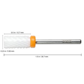 PANA Flat Top Small Barrel 3/32" Ceramic Bit - 2X Coarse Grit - Fast remove Acrylic or Hard Gel Nail Drill Bit for Manicure Pedicure Salon Professional or Beginner