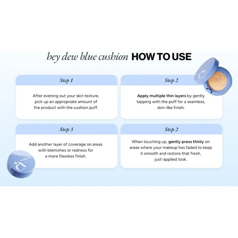 Base Cushion Unleashia Hey Dew Blue 26 Tonos