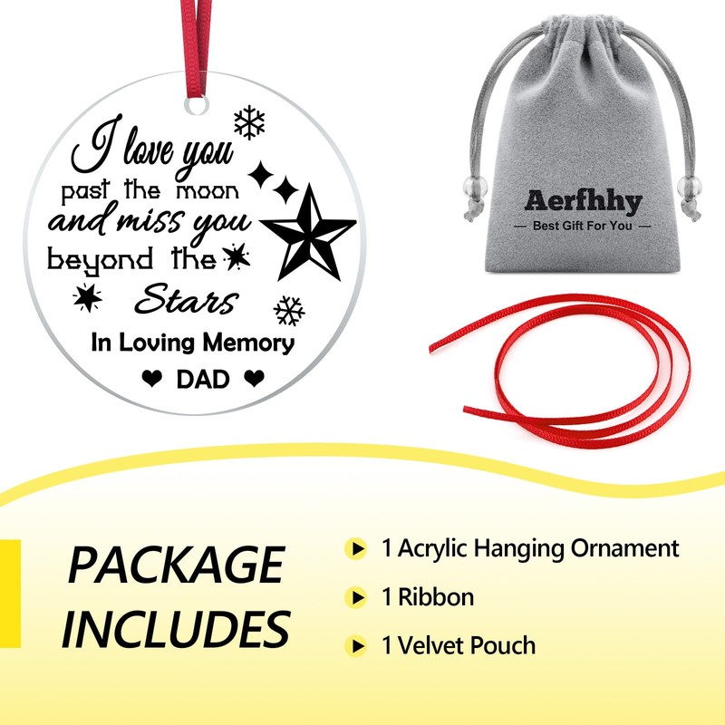 Aerfhhy Memorial Acrylic Hanging Ornament for Loss of Dad, Father