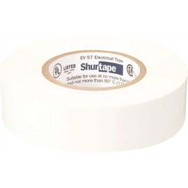 Shurtape 200783 3/4" x 66' White UL Listed Electrical Tape, EV 057C